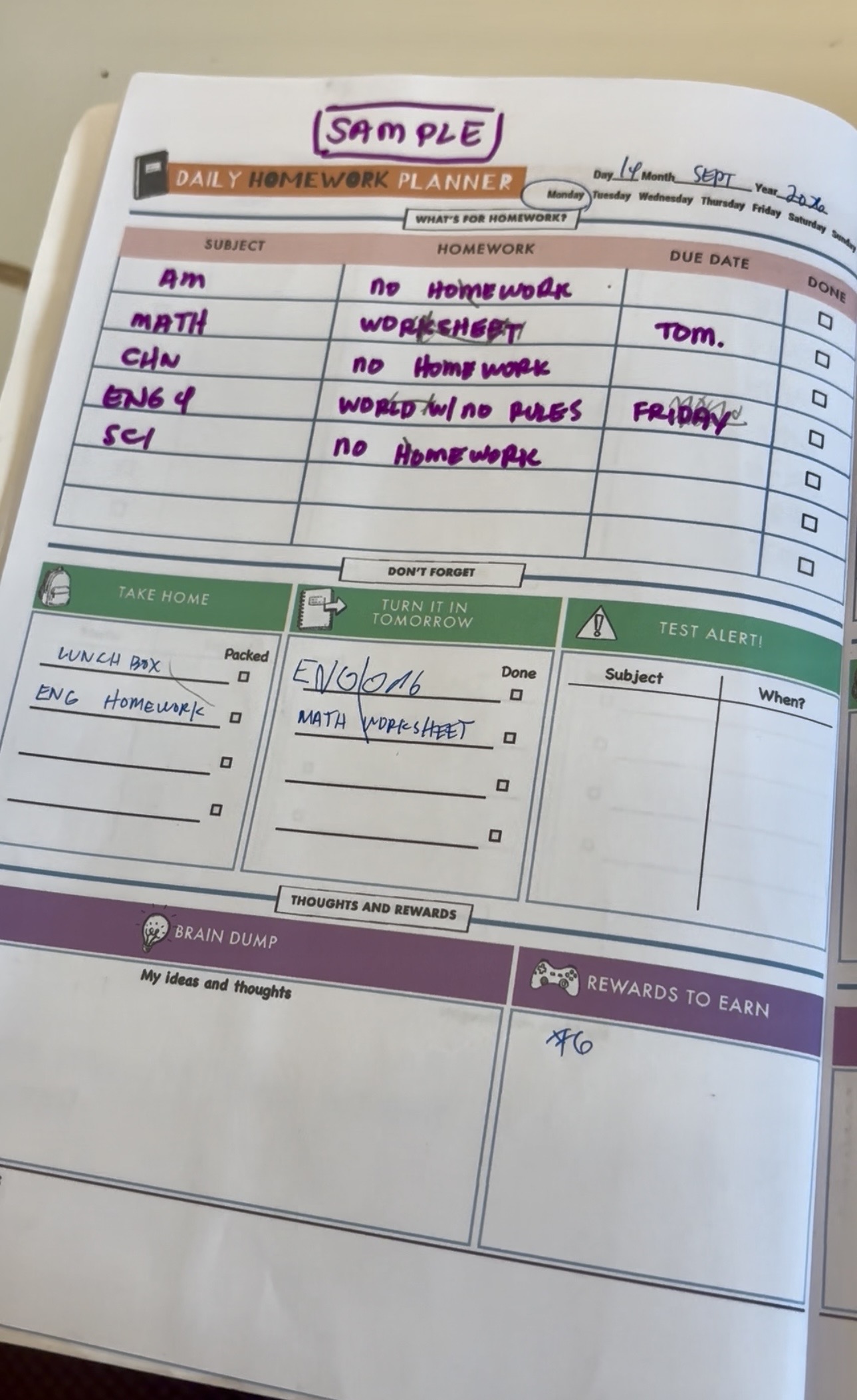 How I Taught My ADHD Son to Use a Homework Planner